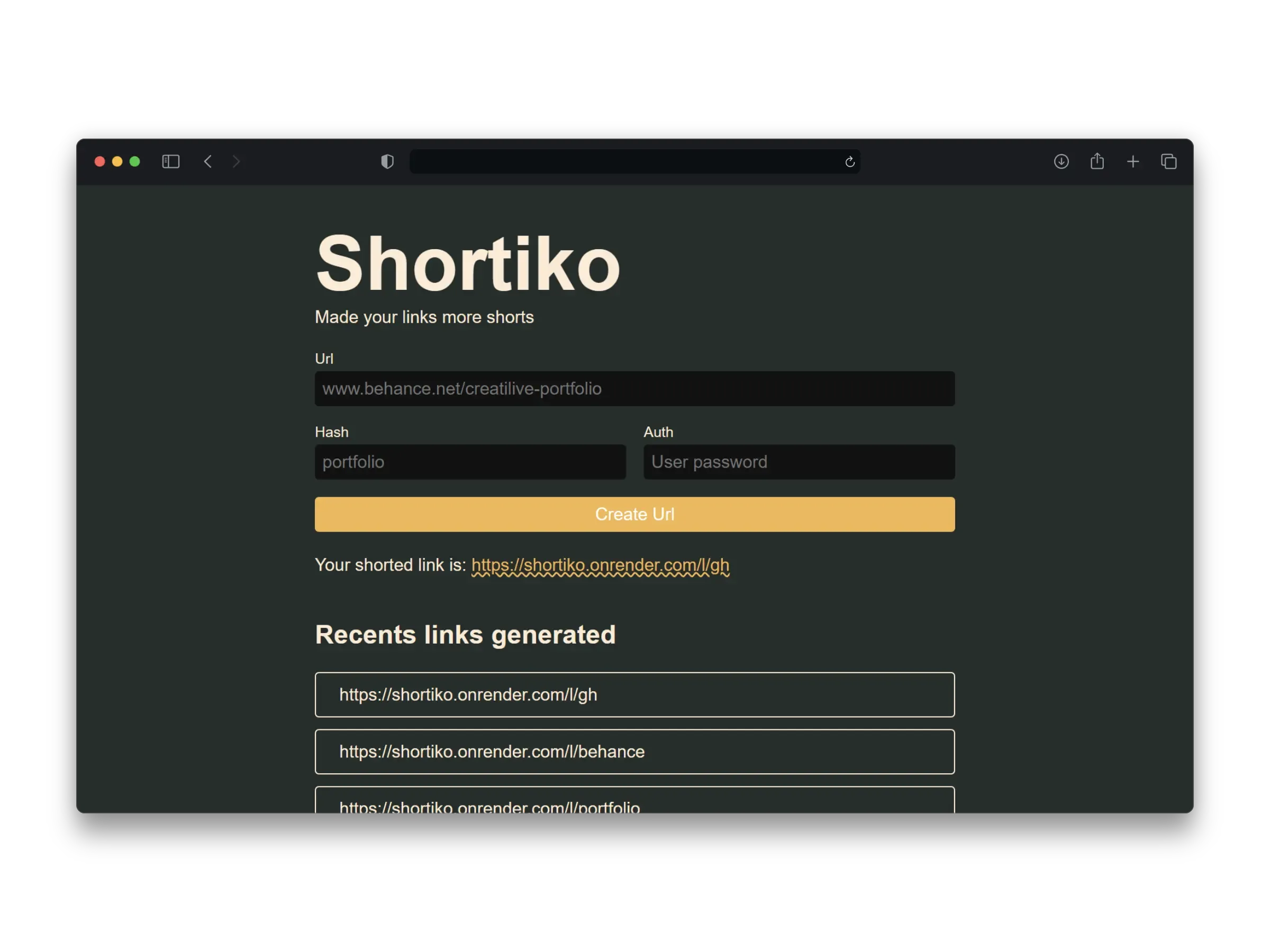 Shortiko - link shortener